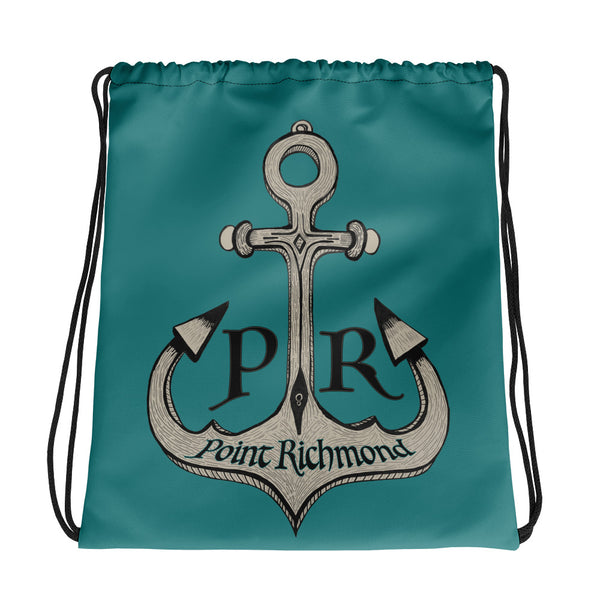"Point Richmond" Turquoise Drawstring Bag